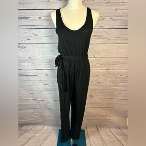 NWT Abercrombie & Fitch Black Jogger-Leg Jumpsuit Size M Sleeveless Relaxed Fit